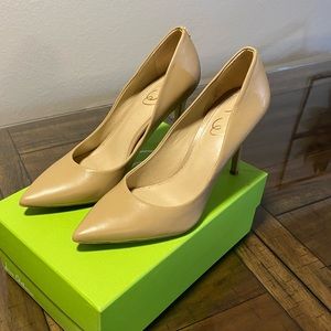 Beige Leather Pumps Sam Edelman Size 8.5